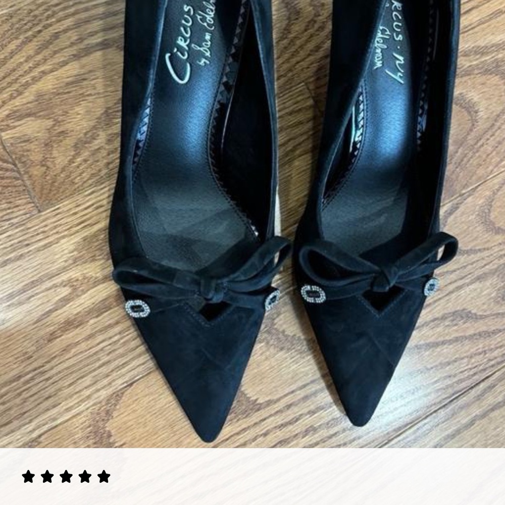 Circus by Sam Edelman Black Heels with Rhinestone Bow